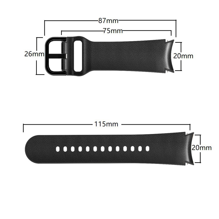 20mm Silicone Pasted Leather Strap