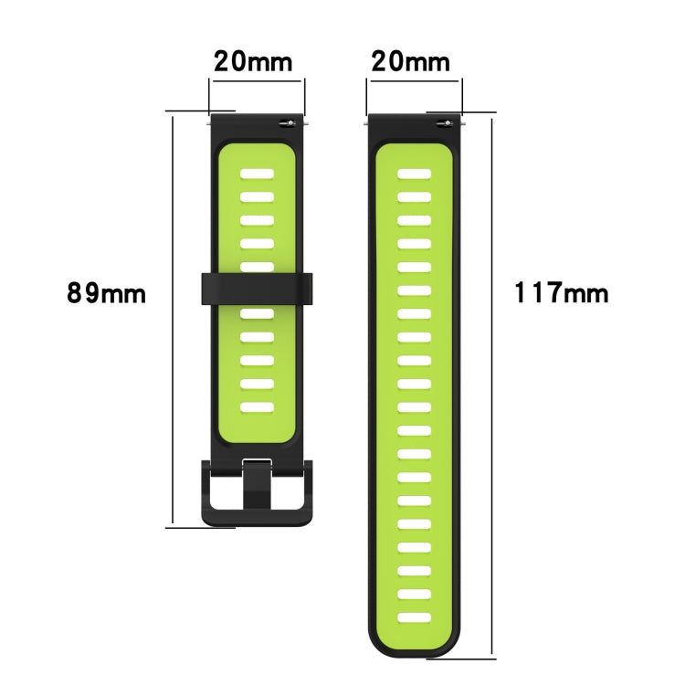 20mm Vertical Pattern Two-Color Silicone Watch Band