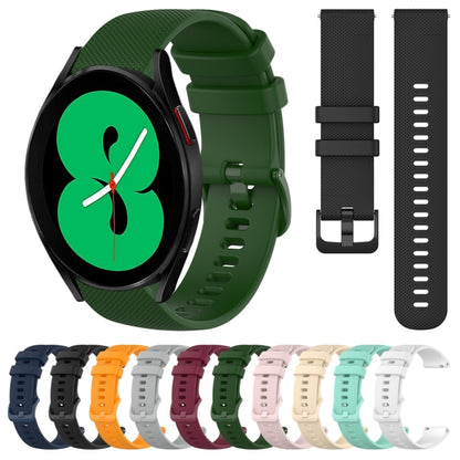 20mm Plaid Solid Color Silicone Watch Band