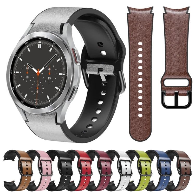 20mm Silicone Adhesive Leather Watch Band