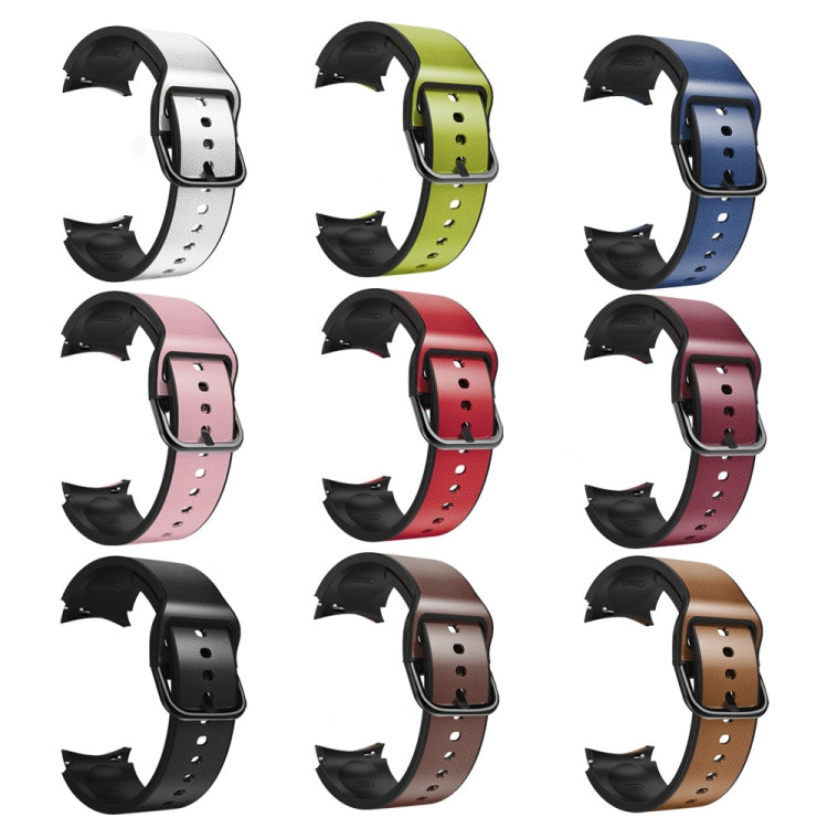 20mm Silicone Adhesive Leather Watch Band