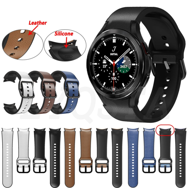 20mm Silicone Adhesive Leather Watch Band
