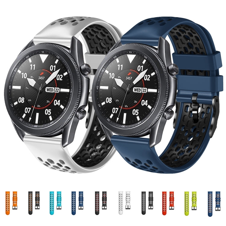 22mm Two-Color Breathable Silicone Watch Band