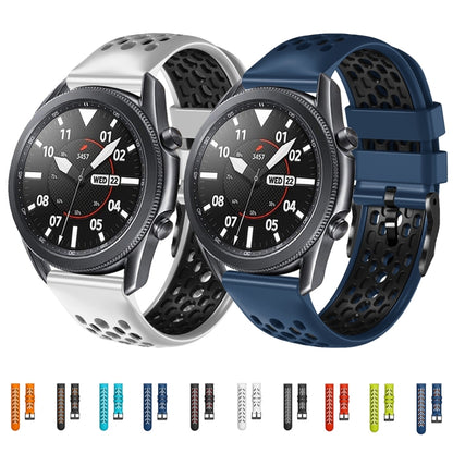 22mm Two-Color Breathable Silicone Watch Band