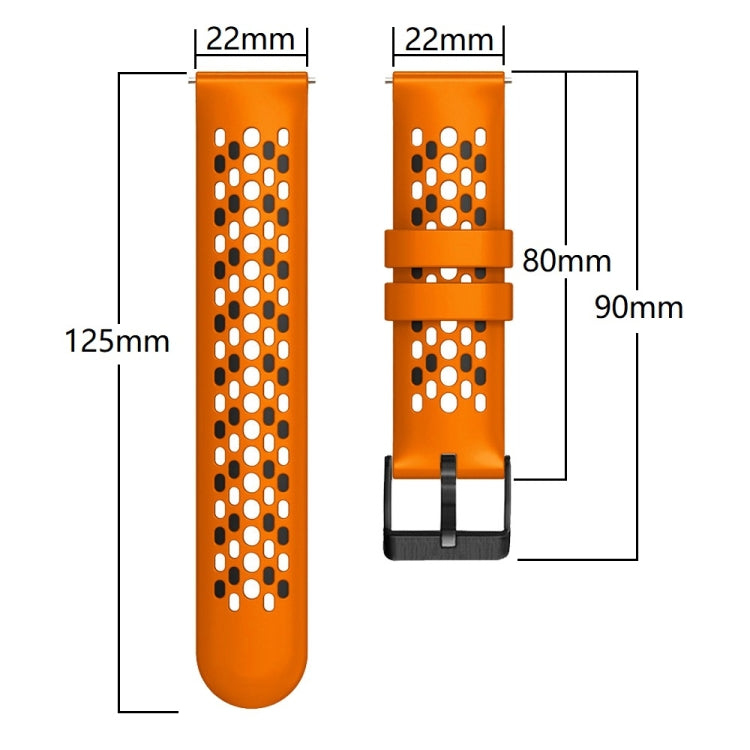 22mm Two-Color Breathable Silicone Watch Band