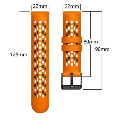 22mm Two-Color Breathable Silicone Watch Band