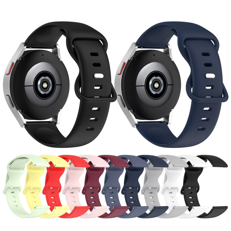 20mm Butterfly Buckle Solid Color Silicone Watch Band