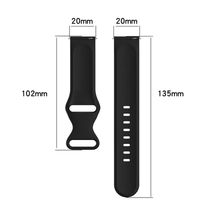 20mm Butterfly Buckle Solid Color Silicone Watch Band