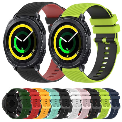 20mm Checkered Two-Color Silicone Watch Band