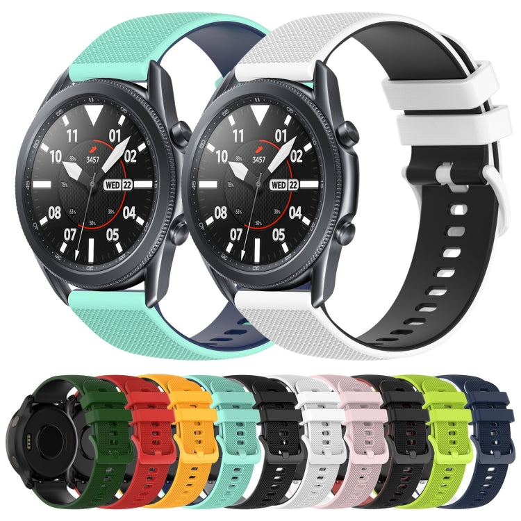 22mm Checkered Two-Color Silicone Watch Band