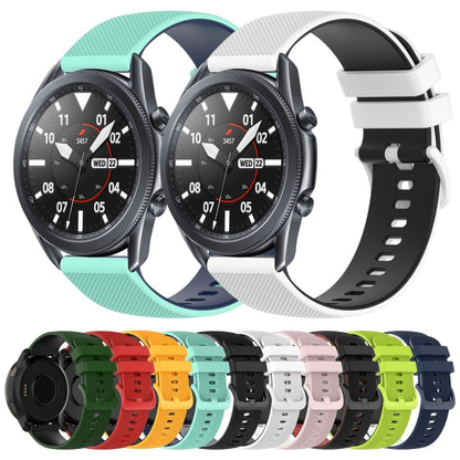 22mm Checkered Two-Color Silicone Watch Band