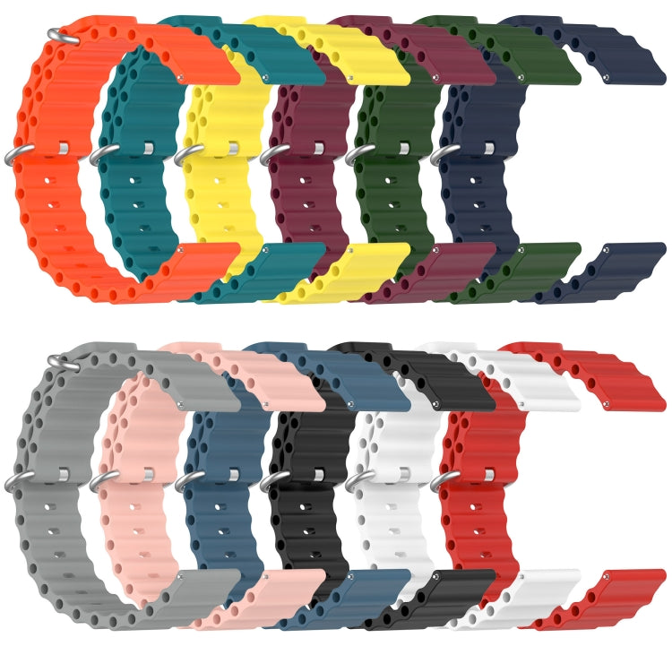22mm Ocean Style Silicone Solid Color Watch Band