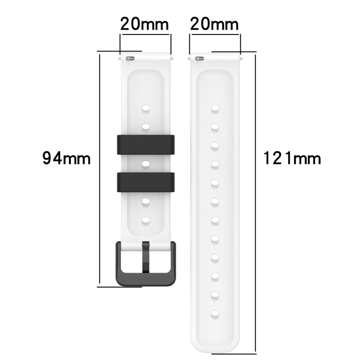 20mm Two-Color Porous Silicone Watch Band