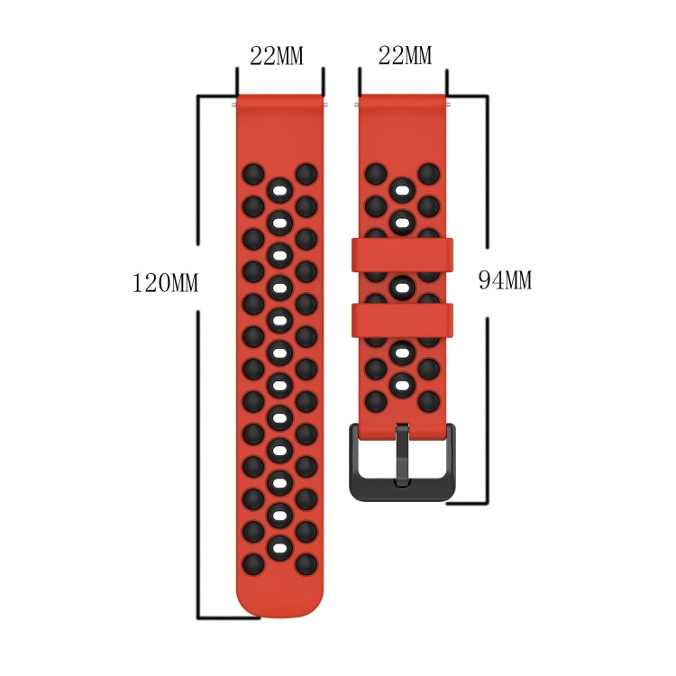 22mm Two-Color Porous Silicone Watch Band
