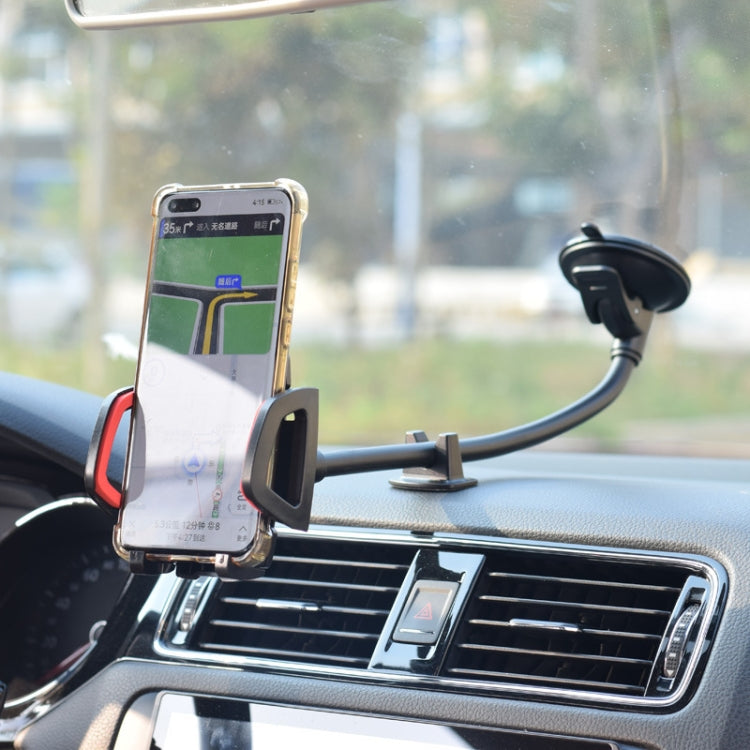 X034 Long Arm Flexible Goose Neck Windshield Car Cell Phone Holder, X034