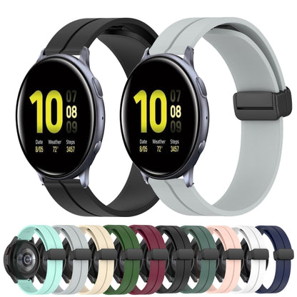 20mm Solid Color Magnetic Clasp Silicone Watch Band