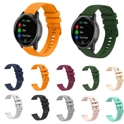 22mm Wavy Dot Pattern Solid Color Silicone Watch Band
