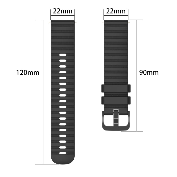 22mm Wavy Dot Pattern Solid Color Silicone Watch Band