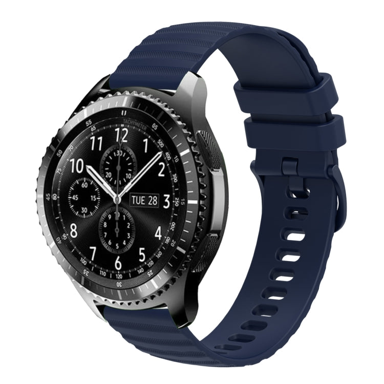 22mm Wavy Dot Pattern Solid Color Silicone Watch Band