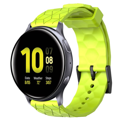 20mm Football Pattern Solid Color Silicone Watch Band