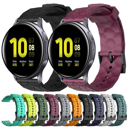 20mm Football Pattern Solid Color Silicone Watch Band