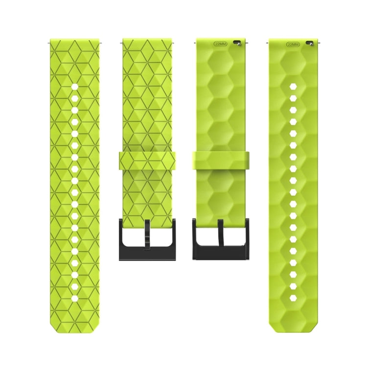 20mm Football Pattern Solid Color Silicone Watch Band