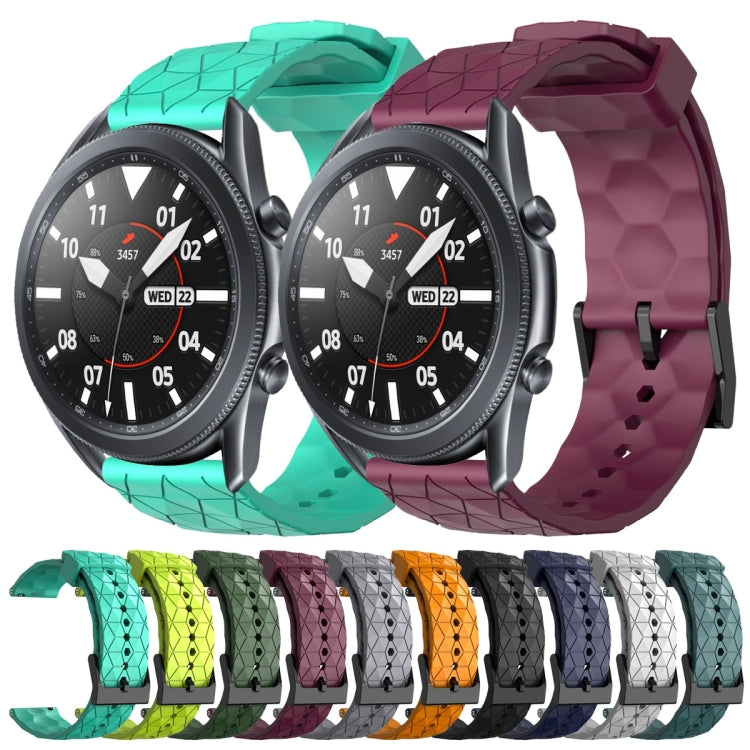 22mm Football Pattern Solid Color Silicone Watch Band