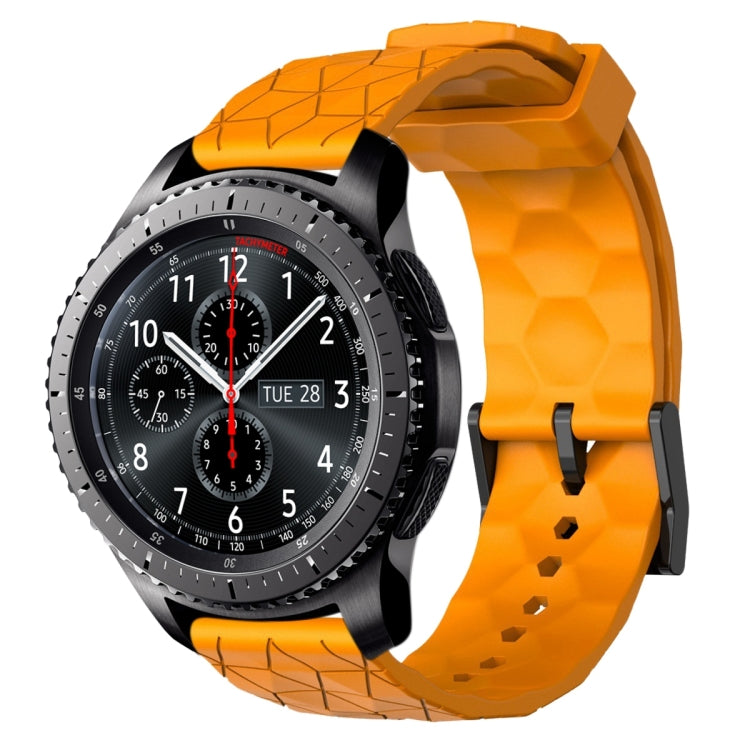 22mm Football Pattern Solid Color Silicone Watch Band