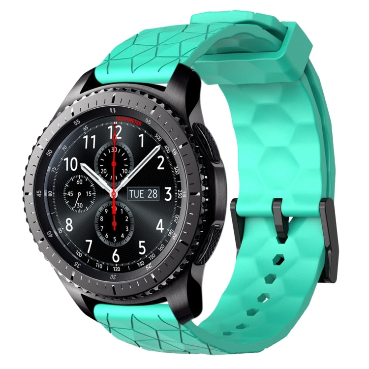 22mm Football Pattern Solid Color Silicone Watch Band