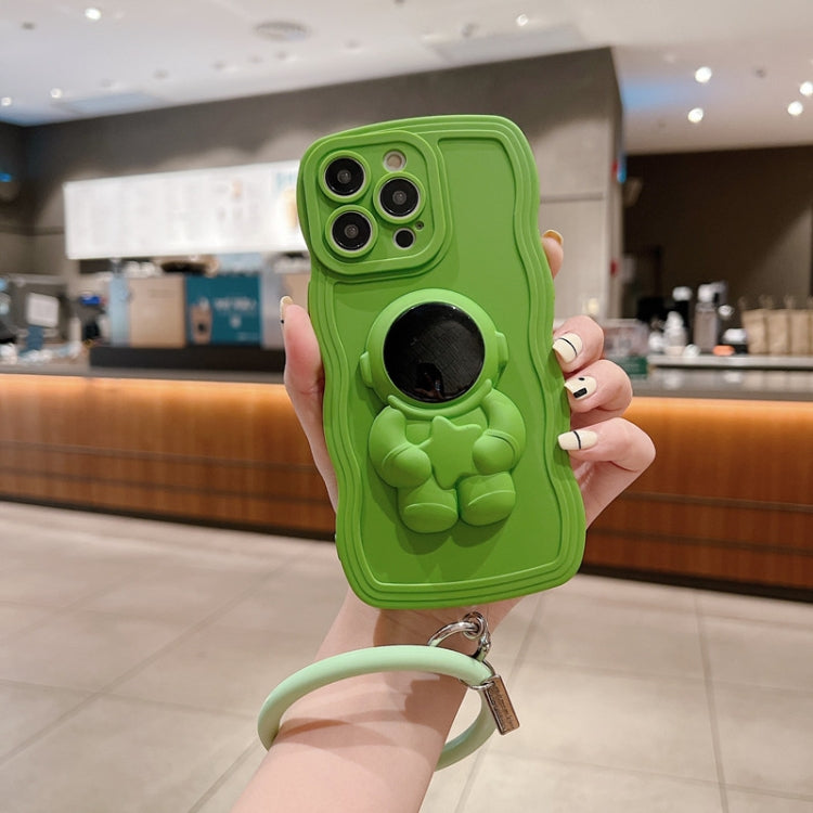 3D Astronaut Holder Skin-feel Silicone Phone Case with Wristband