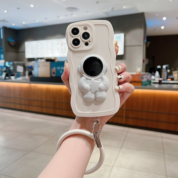 3D Astronaut Holder Skin-feel Silicone Phone Case with Wristband