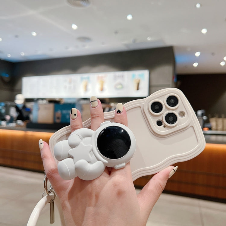 3D Astronaut Holder Skin-feel Silicone Phone Case with Wristband