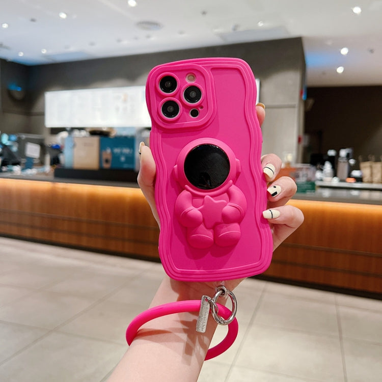 3D Astronaut Holder Skin-feel Silicone Phone Case with Wristband