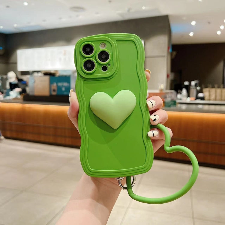 3D Heart Skin-Feel Silicone Phone Case with Wristband