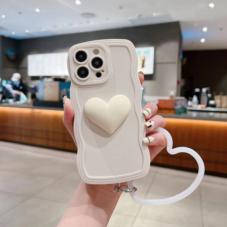 3D Heart Skin-Feel Silicone Phone Case with Wristband