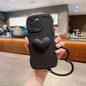 3D Heart Skin-Feel Silicone Phone Case with Wristband