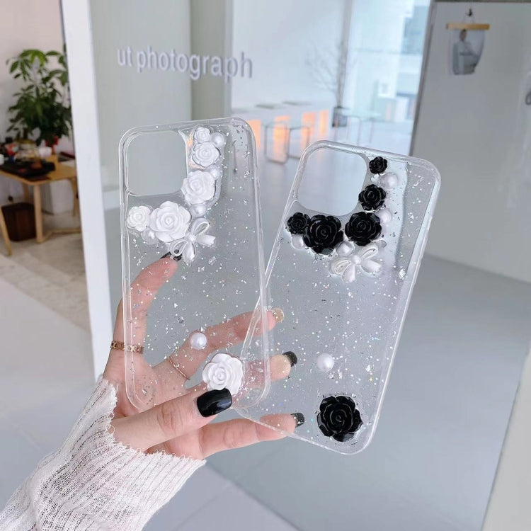 3D Pearl Bow Rose Glitter Epoxy TPU Phone Case