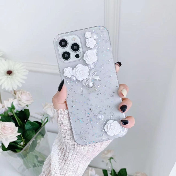 3D Pearl Bow Rose Glitter Epoxy TPU Phone Case