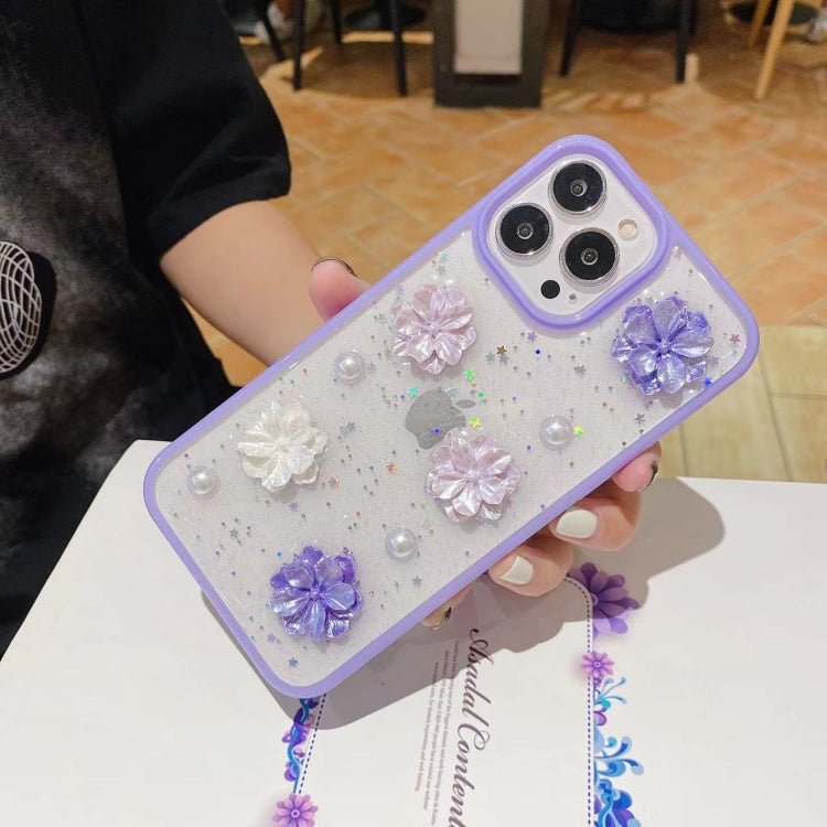 3D Bow Flowers Glitter Epoxy TPU Phone Case