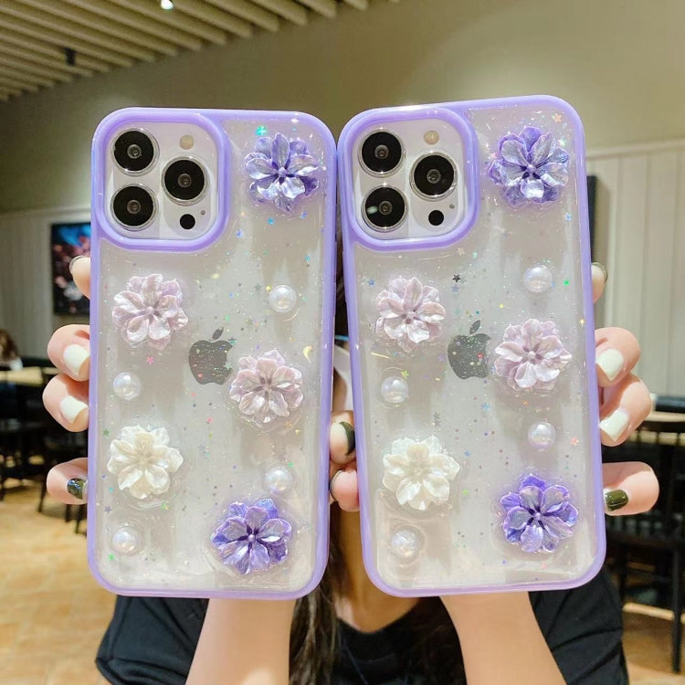 3D Bow Flowers Glitter Epoxy TPU Phone Case