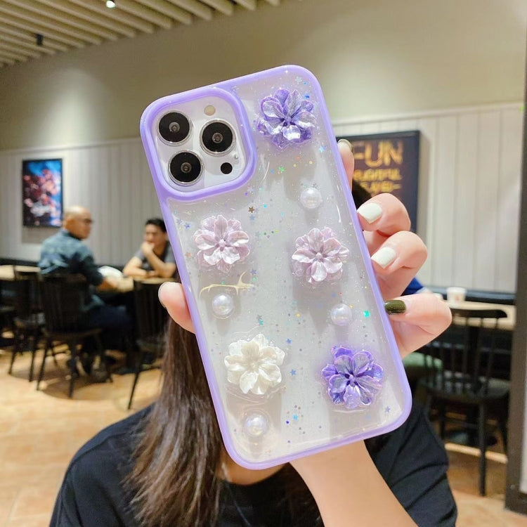3D Bow Flowers Glitter Epoxy TPU Phone Case