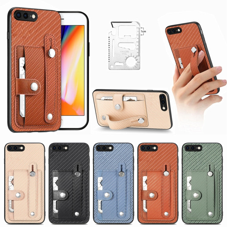 Wristband Kickstand Card Wallet Back Cover Phone Case with Tool Knife