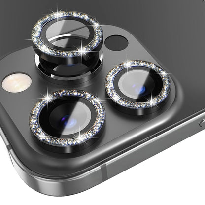 NORTHJO Camera Lens Protector Tempered Glass Bling Glitter Metal Ring Film