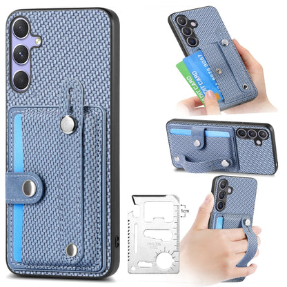 Wristband Kickstand Wallet Back Phone Case with Tool Knife, For Samsung Galaxy S25 Edge 5G, For Samsung Galaxy A56 5G, For Samsung Galaxy A36, For Samsung Galaxy S25 5G
