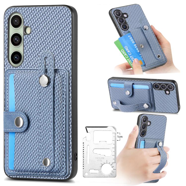 Wristband Kickstand Wallet Back Phone Case with Tool Knife, For Samsung Galaxy S25 Edge 5G, For Samsung Galaxy A56 5G, For Samsung Galaxy A36, For Samsung Galaxy S25 5G