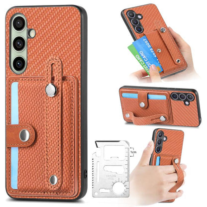 Wristband Kickstand Wallet Back Phone Case with Tool Knife, For Samsung Galaxy S25 Edge 5G, For Samsung Galaxy A56 5G, For Samsung Galaxy A36, For Samsung Galaxy S25 5G