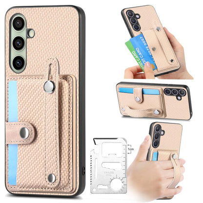 Wristband Kickstand Wallet Back Phone Case with Tool Knife, For Samsung Galaxy S25 Edge 5G, For Samsung Galaxy A56 5G, For Samsung Galaxy A36, For Samsung Galaxy S25 5G