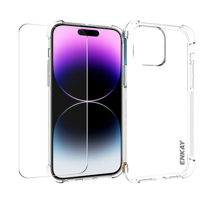 ENKAY Transparent TPU Shockproof Phone Case with Glass Film