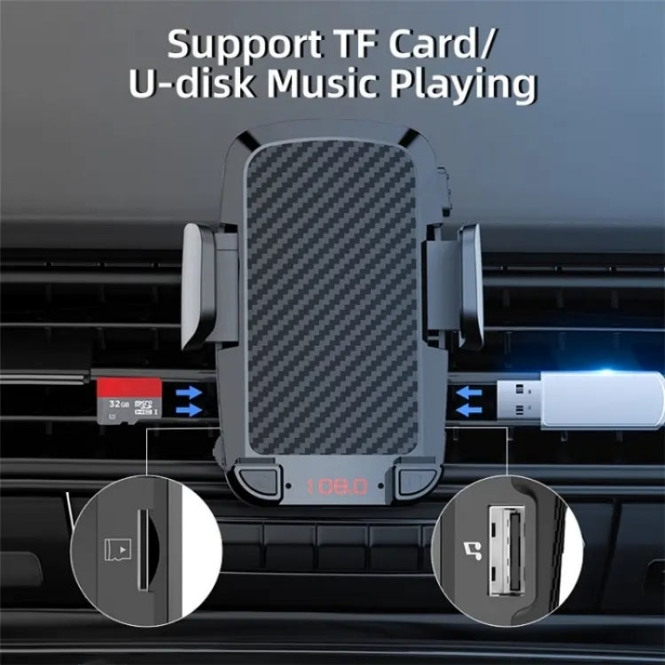 CS14 Car Interior Air Vent Mount Phone Stand MP3 Player FM Bluetooth Transmitter, CS14