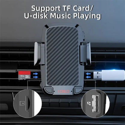 CS14 Car Interior Air Vent Mount Phone Stand MP3 Player FM Bluetooth Transmitter, CS14